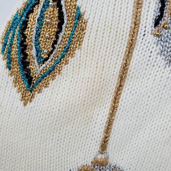 Vintage Dana Scott Embellished Christmas Ornament Holiday Glam Nostalgia Sweater - Picture 14 of 16